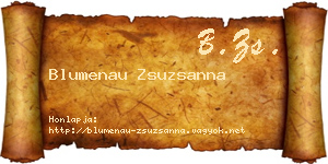 Blumenau Zsuzsanna névjegykártya